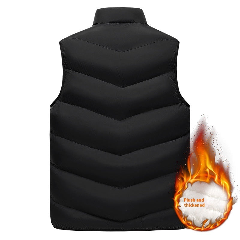 Men's Autumn And Winter Warm Outdoor Lamb Wool Vest Brit Style