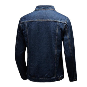 Blue Vintage Denim Jacket Men's Casual Brit Style