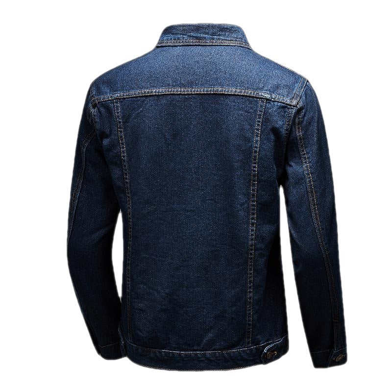 Blue Vintage Denim Jacket Men's Casual Brit Style