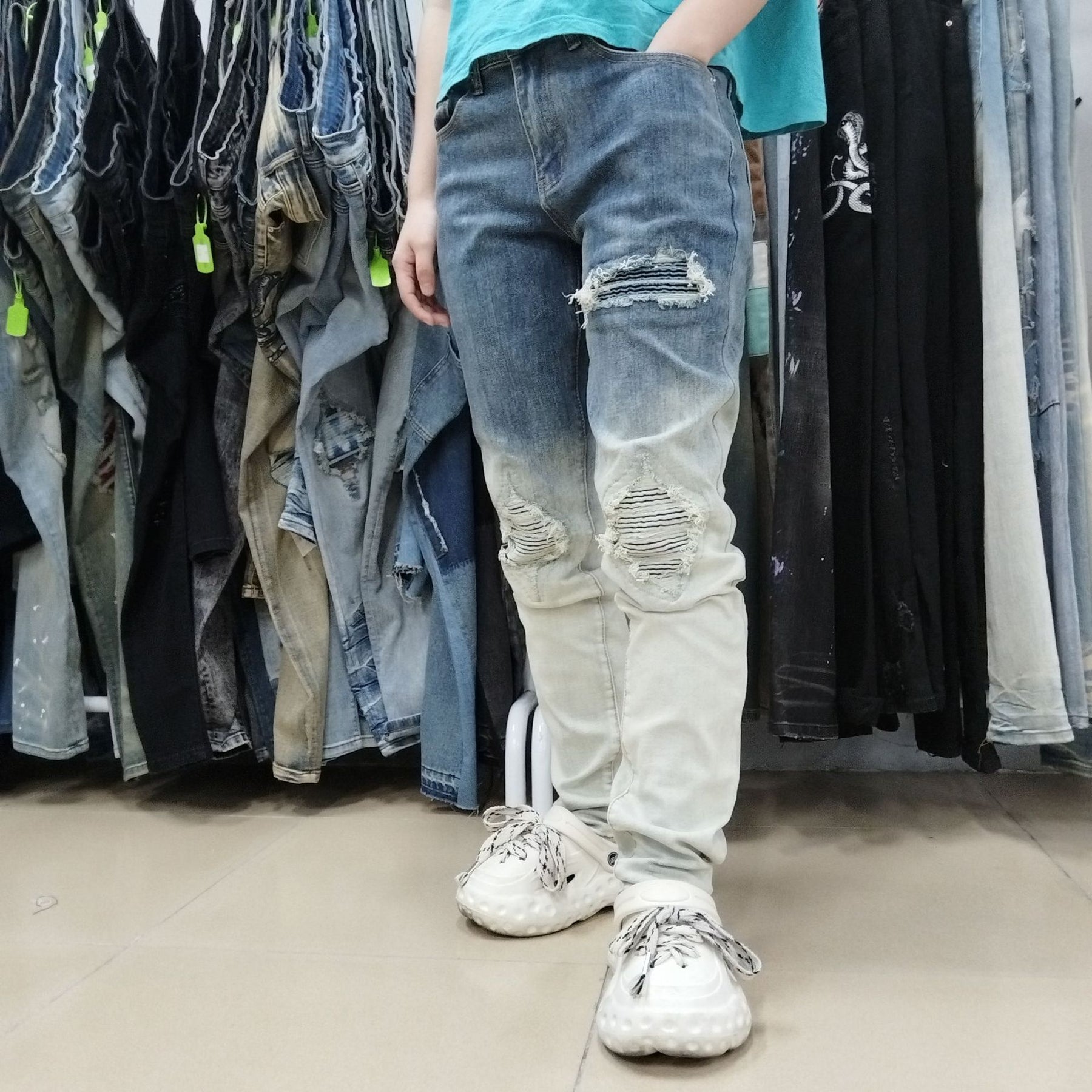 American Retro Gradient Boys Pants Brit Style