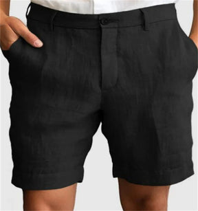 Men's Linen Summer Breathable Solid Color Outdoor Shorts Brit Style