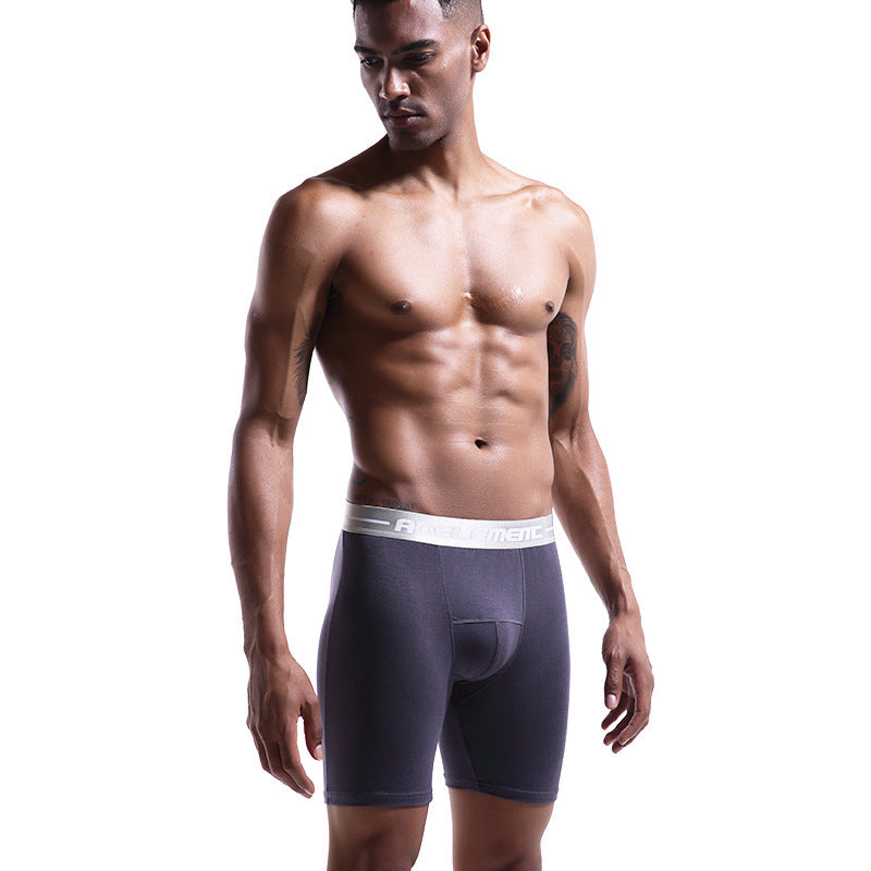 Tight Lengthened Sports Underwear Anti-wear Leg Men's Breathable Boxers Plus Size Brit Style