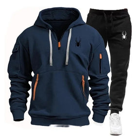 Casual Men's Pocket Polyester Sports Suit Brit Style