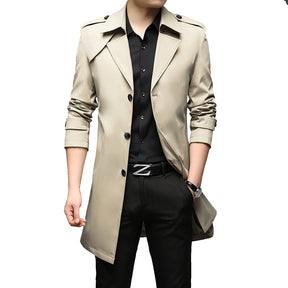 Mid-length Trench Coat Men's Casual Suit Brit Style