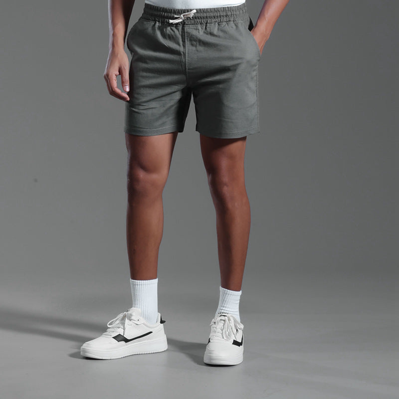 Men's Loose Neutral Couple Wear Spring And Summer Thin Linen Cotton Blended Casual Short-length Pants Brit Style