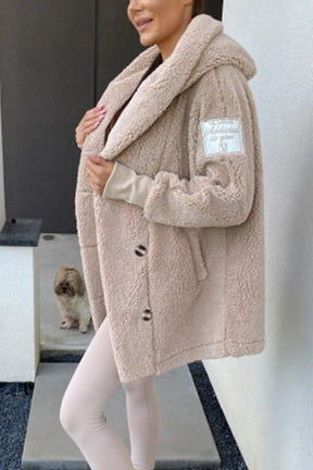 Women's Plush Loose Hooded Coat Brit Style