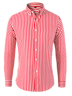 Men's Korean Style Striped Shirt Long Sleeve Brit Style