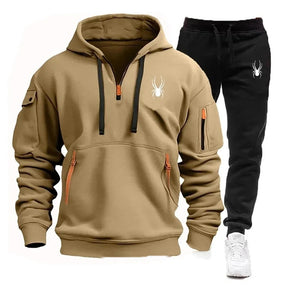 Casual Men's Pocket Polyester Sports Suit Brit Style