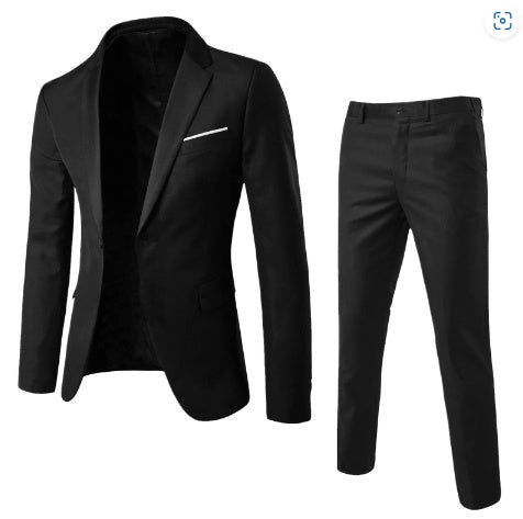 Two-piece Suit Business Professional Formal Wear Korean Slim Fit Brit Style