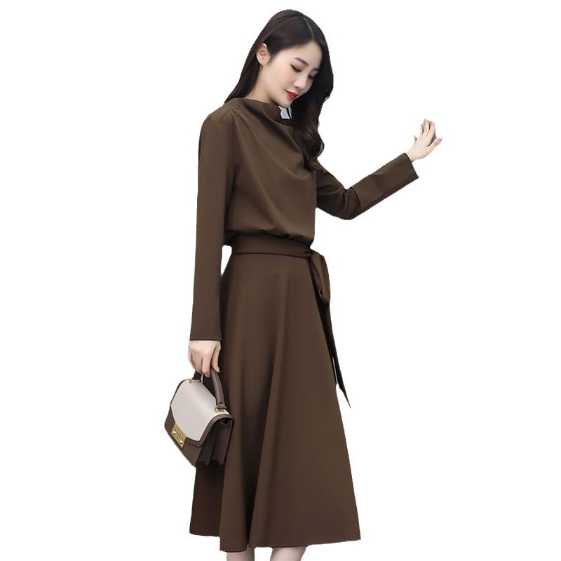 Fashion Casual Thin Long Sleeve Dress Brit Style