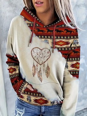 Women's Hoodie Fashionable Ethnic Style Casual Sports Hoodie Brit Style