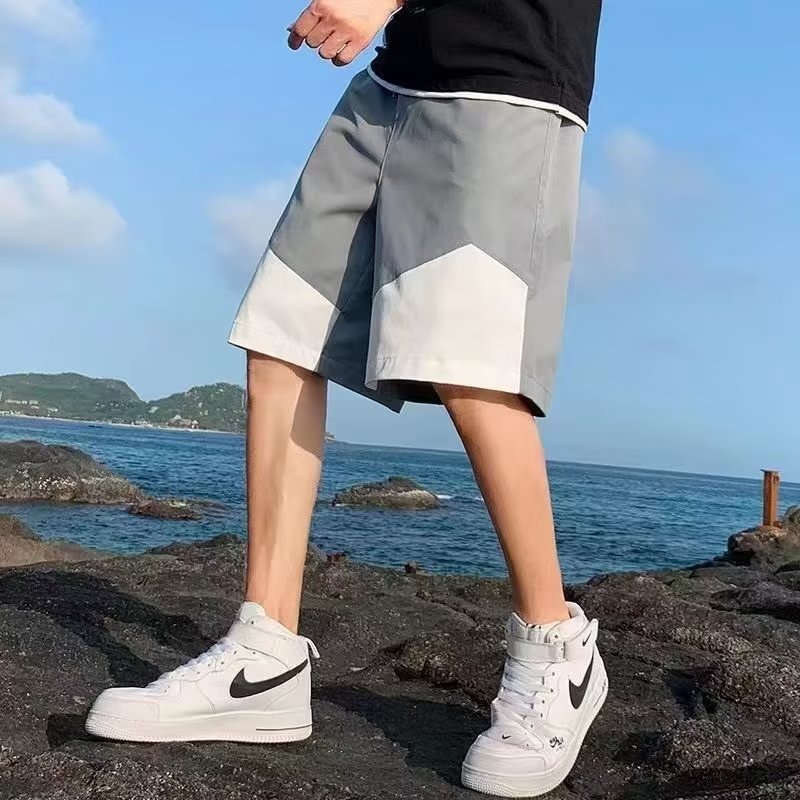 Hong Kong Style Japanese Style Workwear Shorts Men's Casual Loose And Simple Artistic Fifth Pants Brit Style