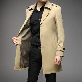 Mid-length Trench Coat Men's Casual Suit Brit Style