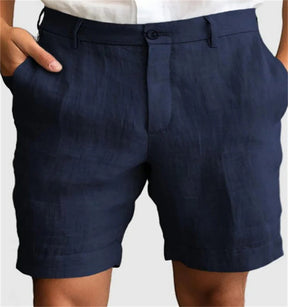 Men's Linen Summer Breathable Solid Color Outdoor Shorts Brit Style