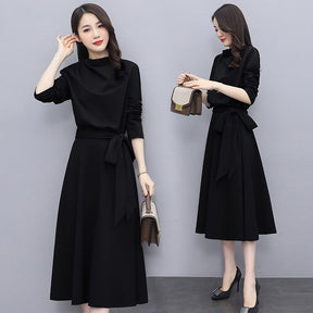 Fashion Casual Thin Long Sleeve Dress Brit Style