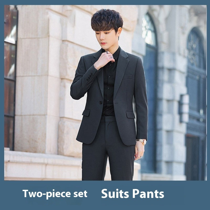 Business Casual Korean-style Slim-fit Trendy High-end Suit Men's Jacket Brit Style