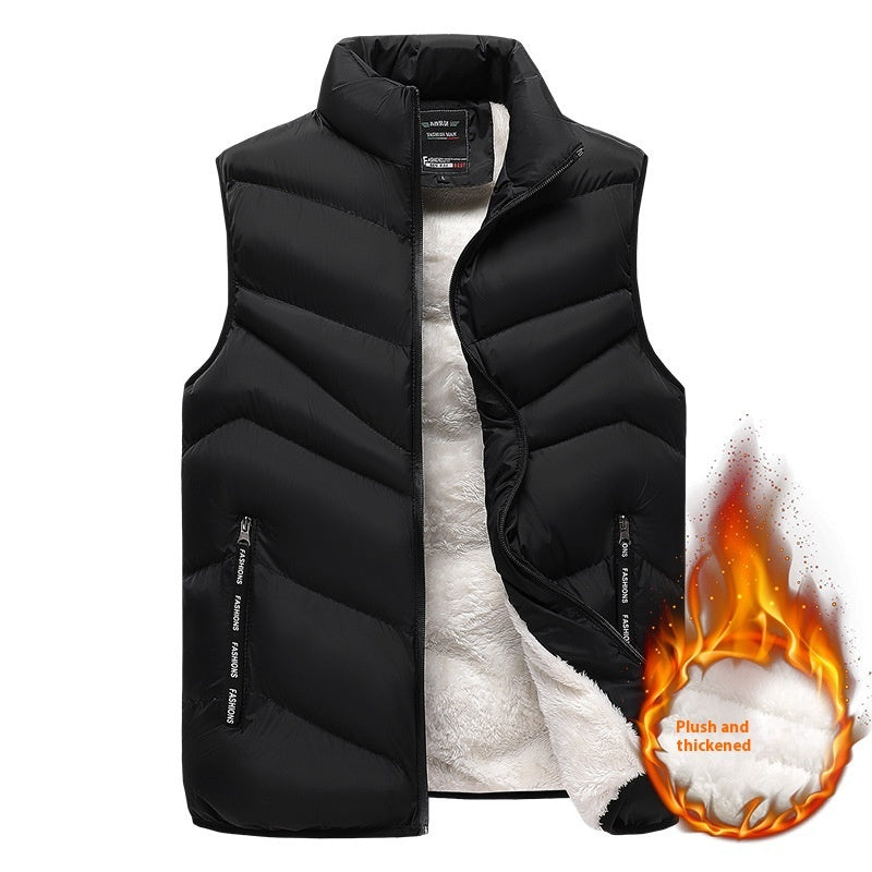 Men's Autumn And Winter Warm Outdoor Lamb Wool Vest Brit Style