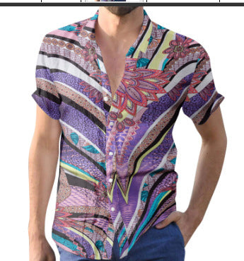 Hawaii Vacation Style 3D Printed Short Sleeve Shirt Brit Style