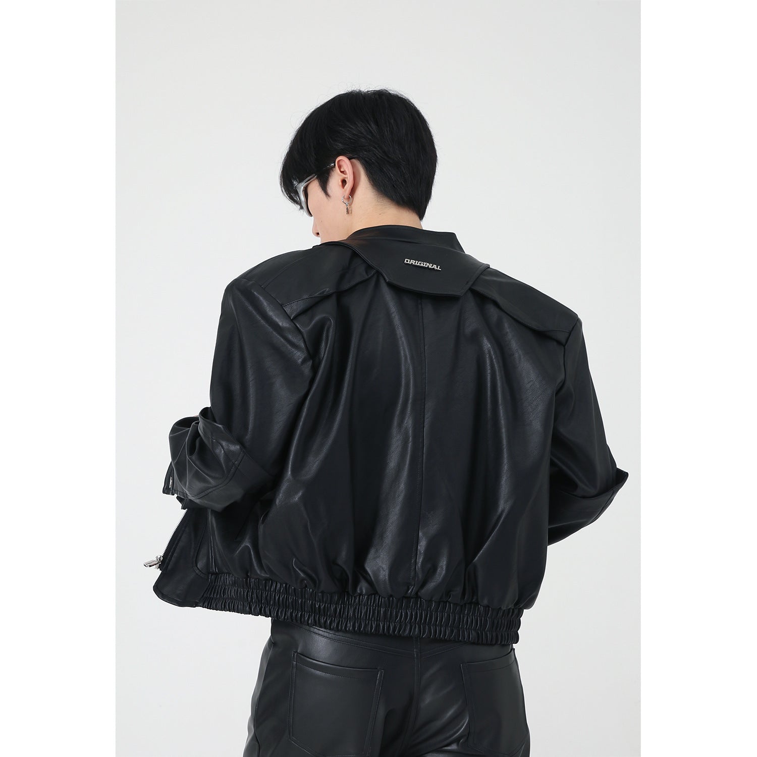 Men's High-grade Short Motorcycle Leather Coat Brit Style