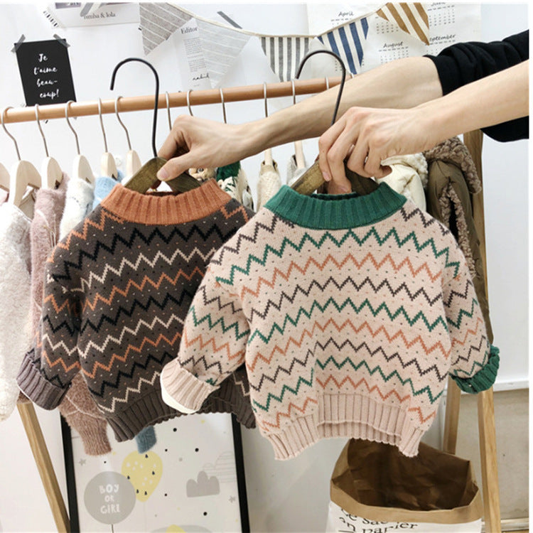 Korean Version Of Childrens Clothing Mens And Womens Baby Sweater Brit Style