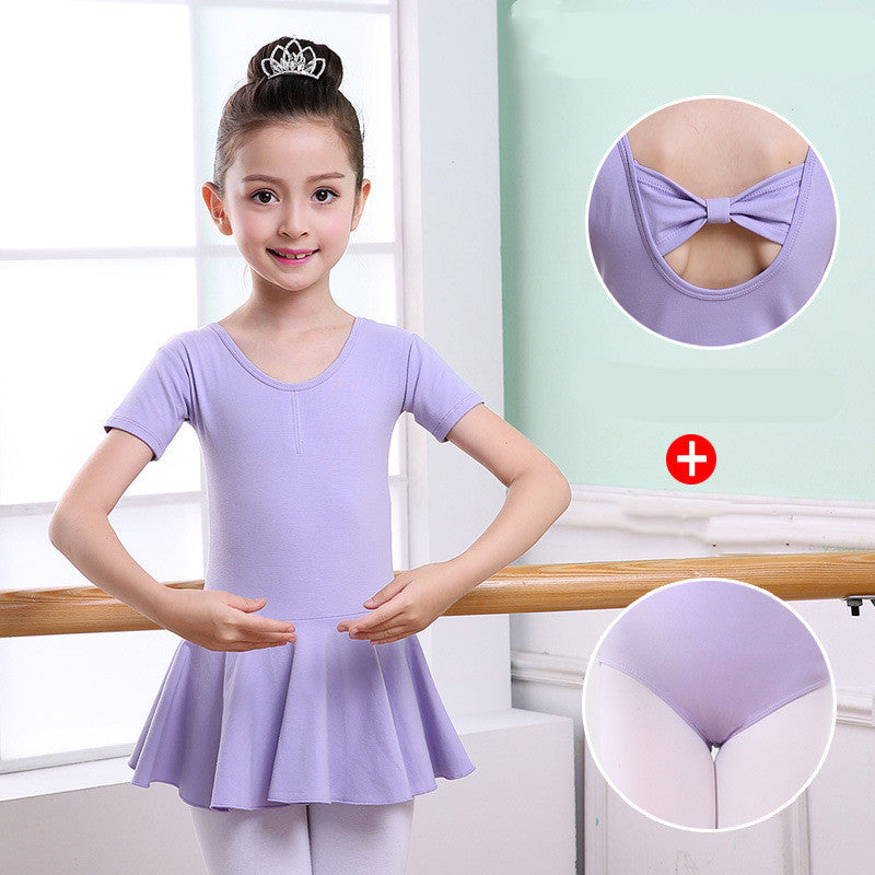 Children's Dance Clothes, Girls' Practice Clothes, Girls Short-sleeved Tutu Brit Style