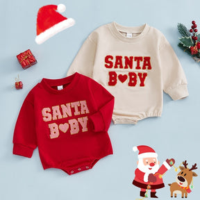 Christmas Clothes For Girls Boys Casual Sweatshirt Romper Cute Letter Long Sleeve Jumpsuit Newborn Bodysuits Brit Style