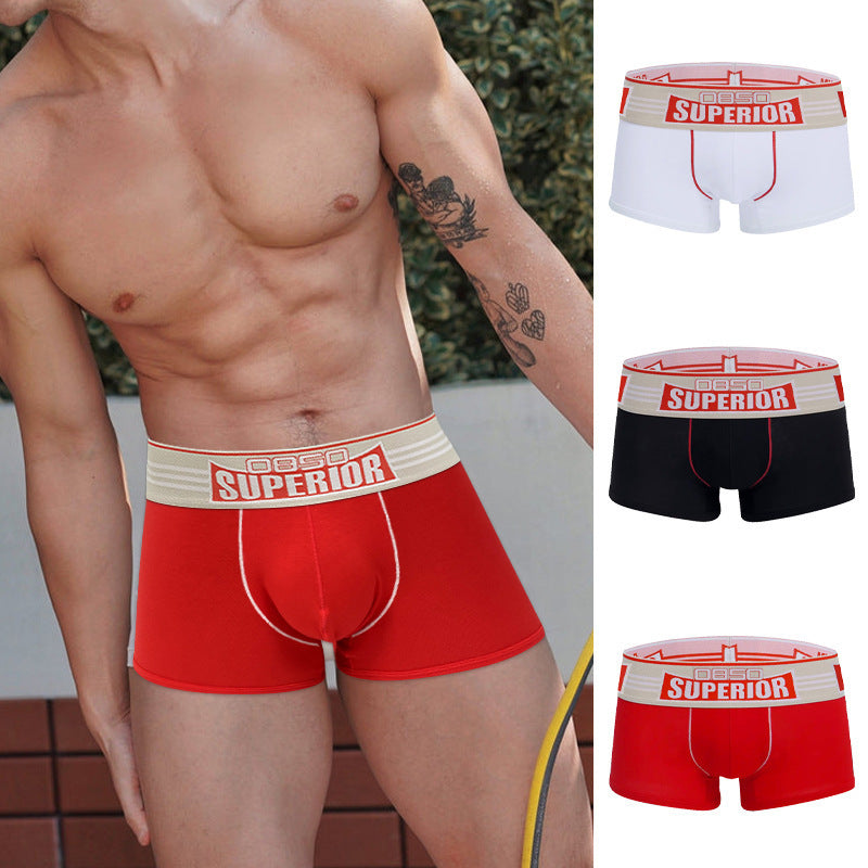 Fashionable Wide-brimmed Belt Cotton Sports Hip Raise Slim Fit Boxers Brit Style