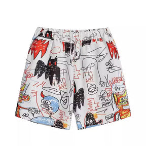 Graffiti 3D Casual Loose Men's Beach Pants Brit Style