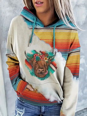 Women's Hoodie Fashionable Ethnic Style Casual Sports Hoodie Brit Style