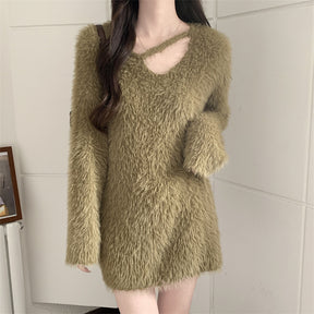 Woolen Sweater Korean Style Loose Chic Brit Style