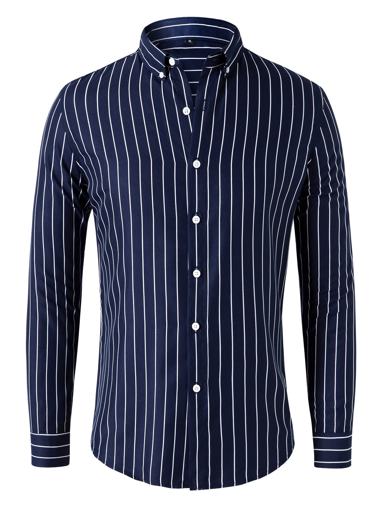 Men's Korean Style Striped Shirt Long Sleeve Brit Style