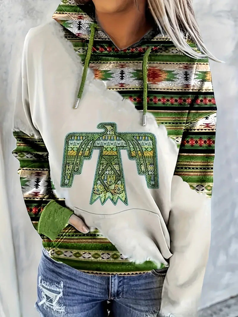 Women's Hoodie Fashionable Ethnic Style Casual Sports Hoodie Brit Style