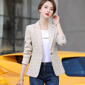 Korean Style British Casual Plaid Short Suit Brit Style