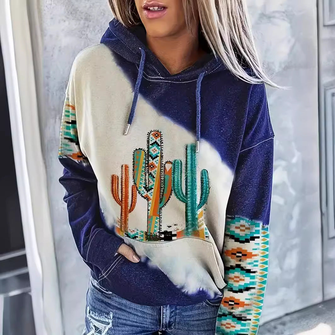 Women's Hoodie Fashionable Ethnic Style Casual Sports Hoodie Brit Style