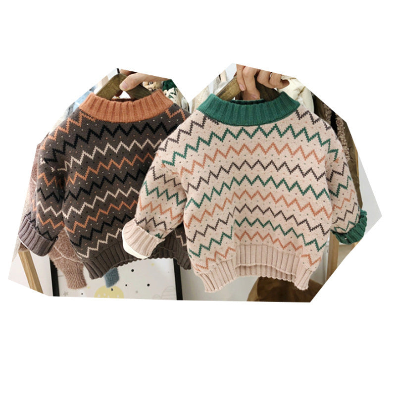 Korean Version Of Childrens Clothing Mens And Womens Baby Sweater Brit Style