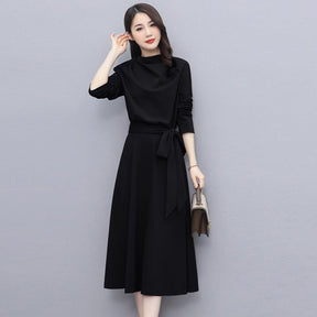 Fashion Casual Thin Long Sleeve Dress Brit Style